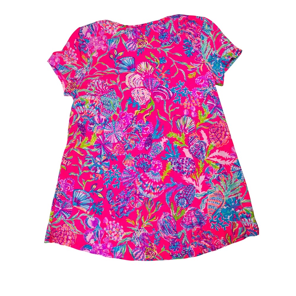 Lilly Pulitzer Etta V-neck Top Pink Isle Shell Me Something Good Womens S NWT - Picture 7 of 7